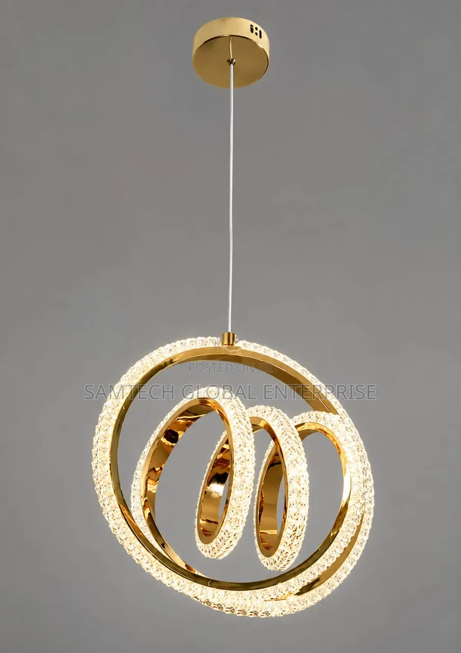 Luxury Spiral LED Crystal Ring Chandelier