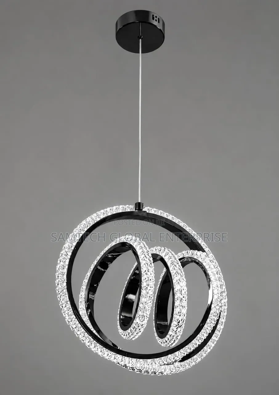 Luxury Spiral LED Crystal Ring Chandelier