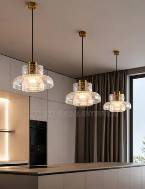 Luxury Crackle Glass Triple Pendant