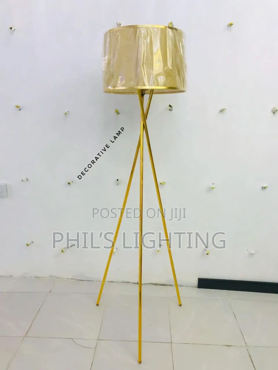 Nordic Tripod Floor Lamp, Modern Standing Lamp With Fabric Lampshade