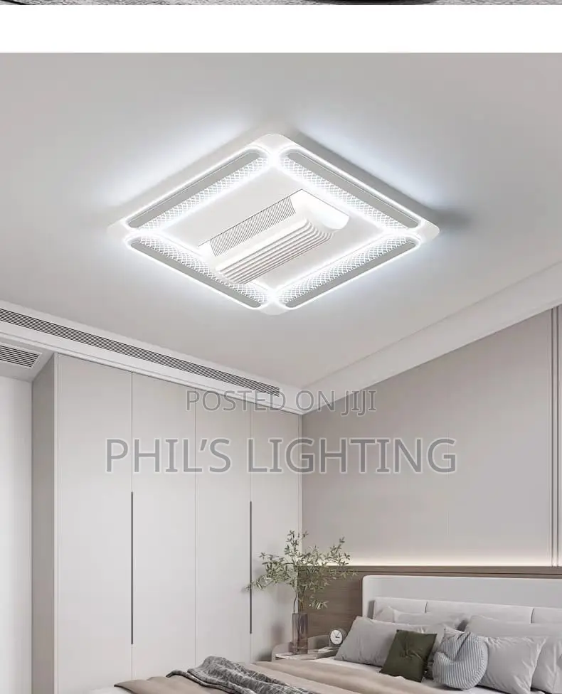 LED Invisible Bladeless Ceiling Fan Chandelier