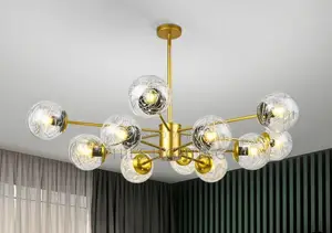 Cluster Chandelier Nordic Minimalist Golden Molecule Chandelier