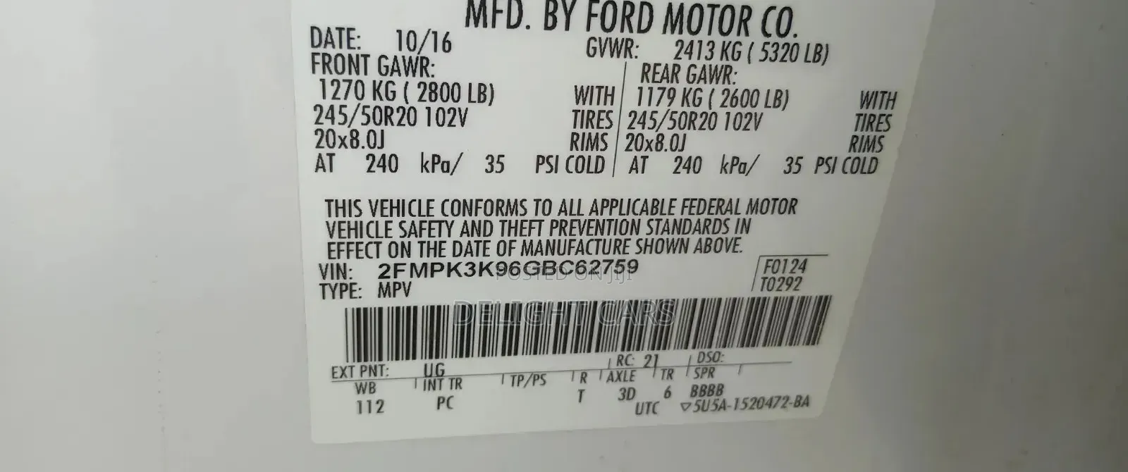 Ford Edge Titanium AWD 2018 White