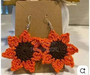 Sunflower Crochet Earrings