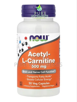 NOW Foods Acetyl-L-Carnitine 500mg 50 Veg Caps_ Brain Energy Booster