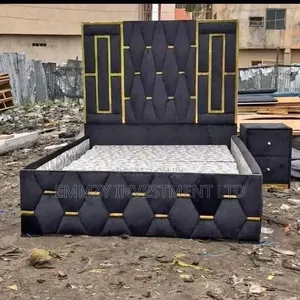 Beautiful Quality 41⁄2by6 Padded Bedframe With Side Drawer Available