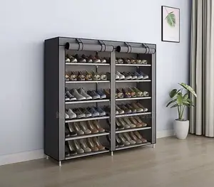 10-Layer Fabric Shoe Cabinet Designed for Dust-Proof Storage