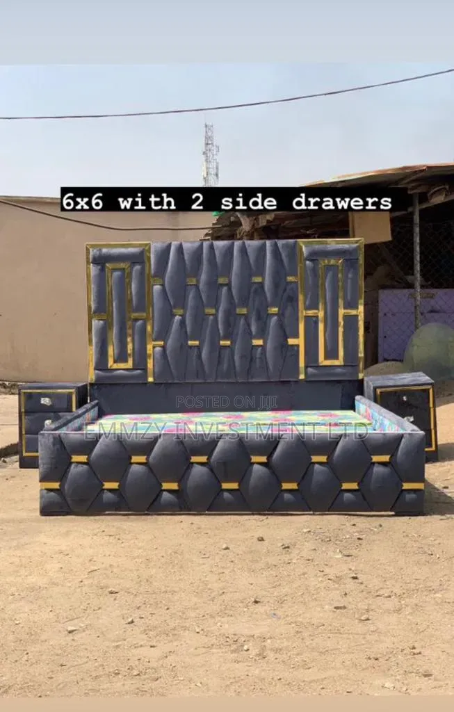 6by6 Padded Bedframe and Side Drawers Available