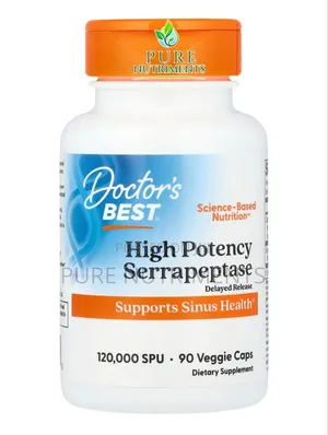 Doctor’s Best Serrapeptase 120,000 Spu 90 Veg Caps_ Sinus Health, Pain