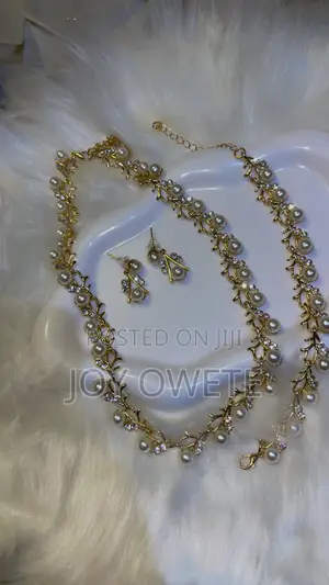 Stunning Pearl Jewelry Set, Fantastic Fashion Necklace