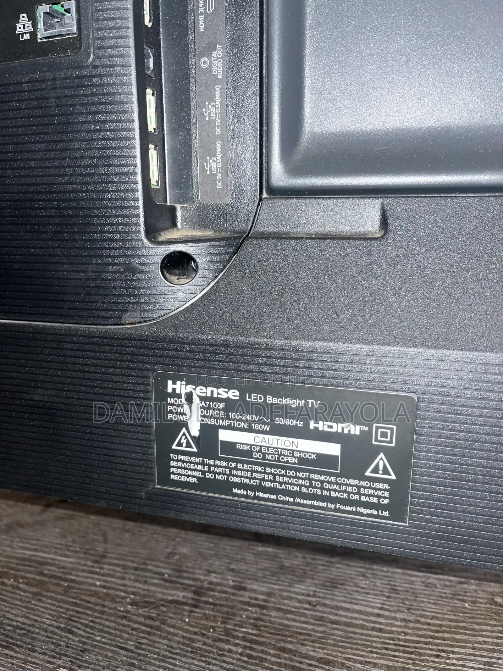 Hisense 65” TV (With Broken Screen)