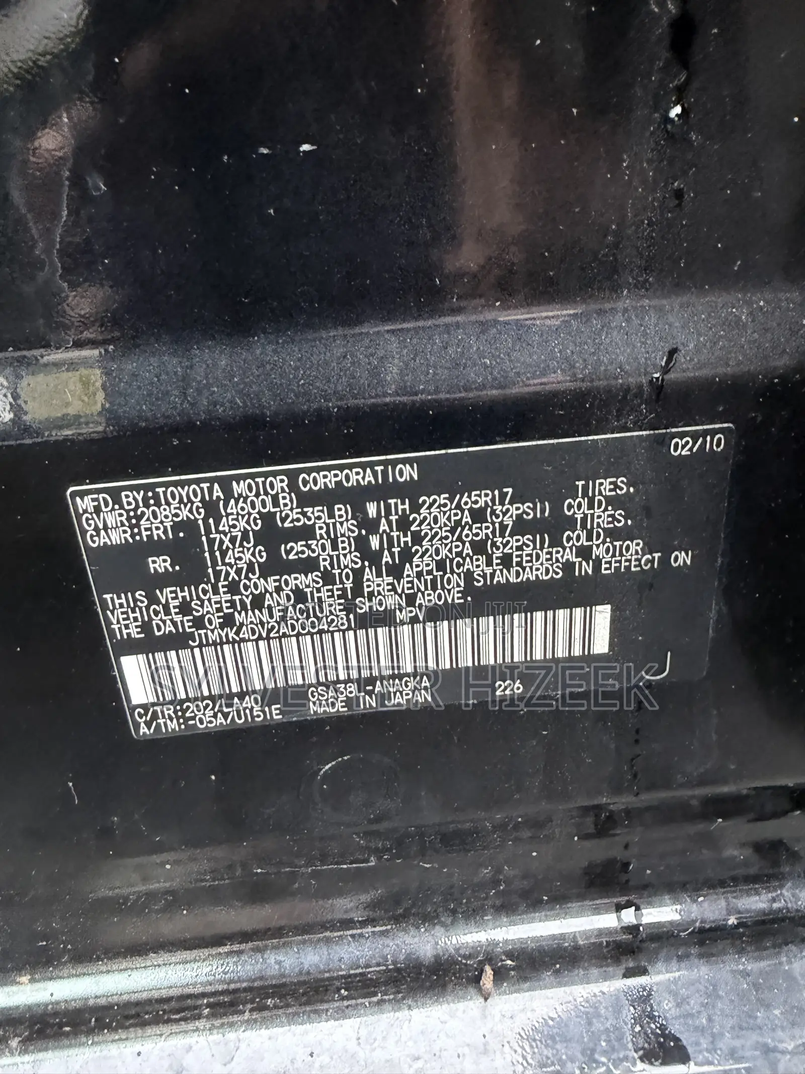 Toyota RAV4 2010 Black