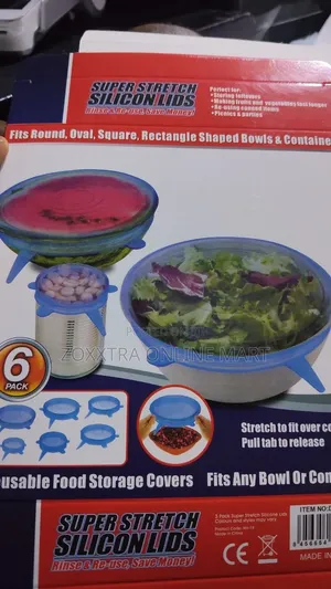 6-Piece Super Stretch Silicone Lid Set.
