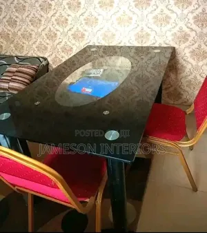 Big Glass Table for Both Dinning and Office Use