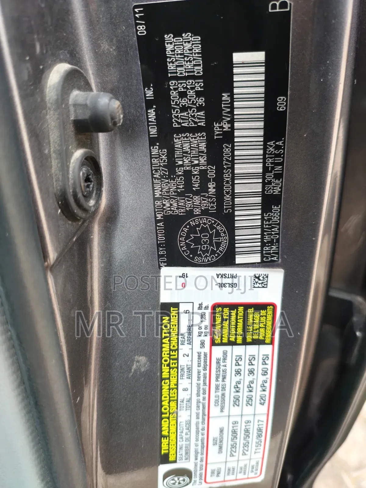 Toyota Sienna 2012 Gray