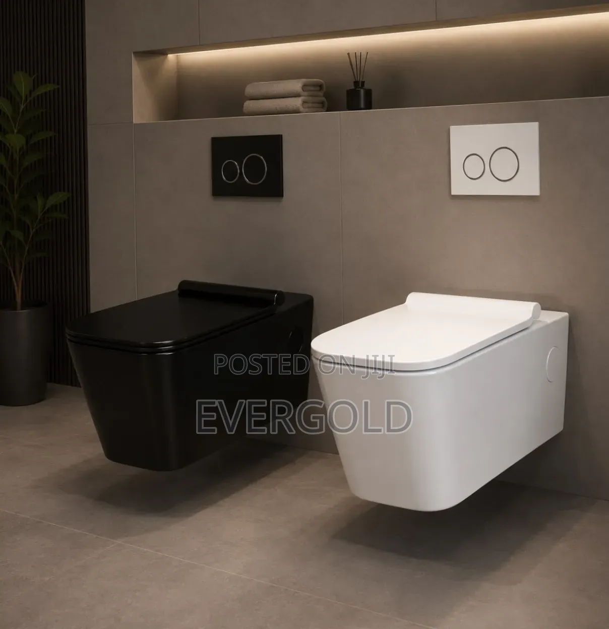 Concealed Square White Well Hung Toilet Available