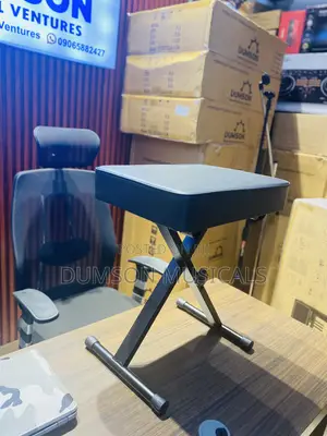 Adjustable Foldable Keyboard Piano Bench (Black Leather Piano Chair)