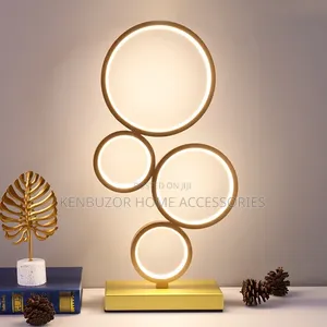 In Black, Gold, and White. Portable Modern Design Table Lamp Light