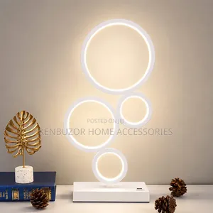 In Black, Gold, and White. Portable Modern Design Table Lamp Light