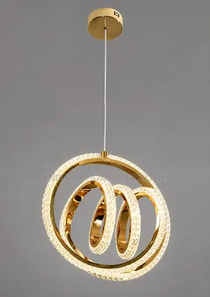 In Black and Gold. Coiled Design Luxury Pendant Chandelier