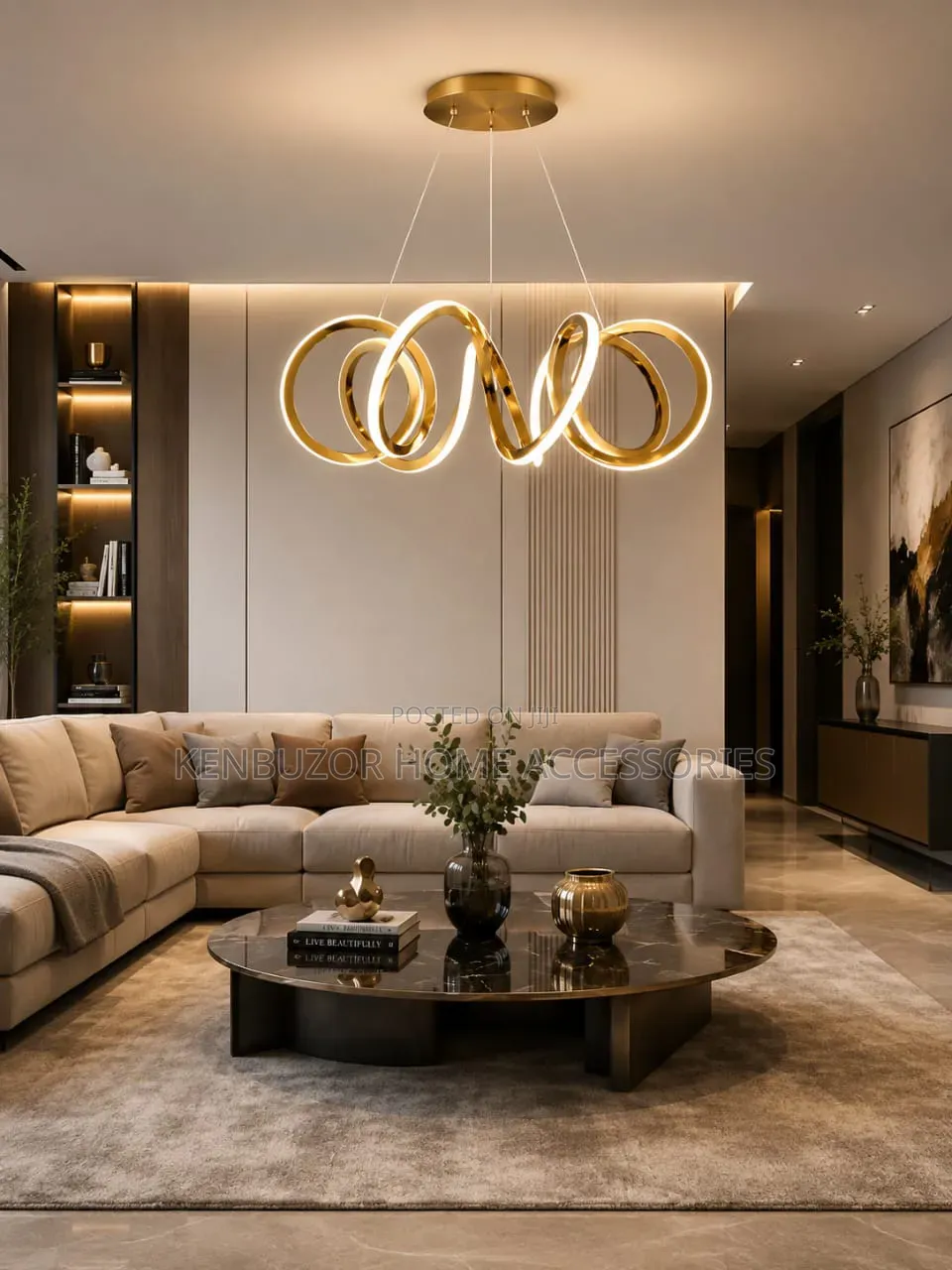 600mm Coily Design Pendant Light Chandelier