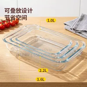 3pieces Square Borosilicate Baking Glass