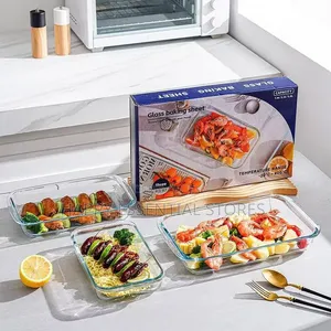 3pieces Square Borosilicate Baking Glass