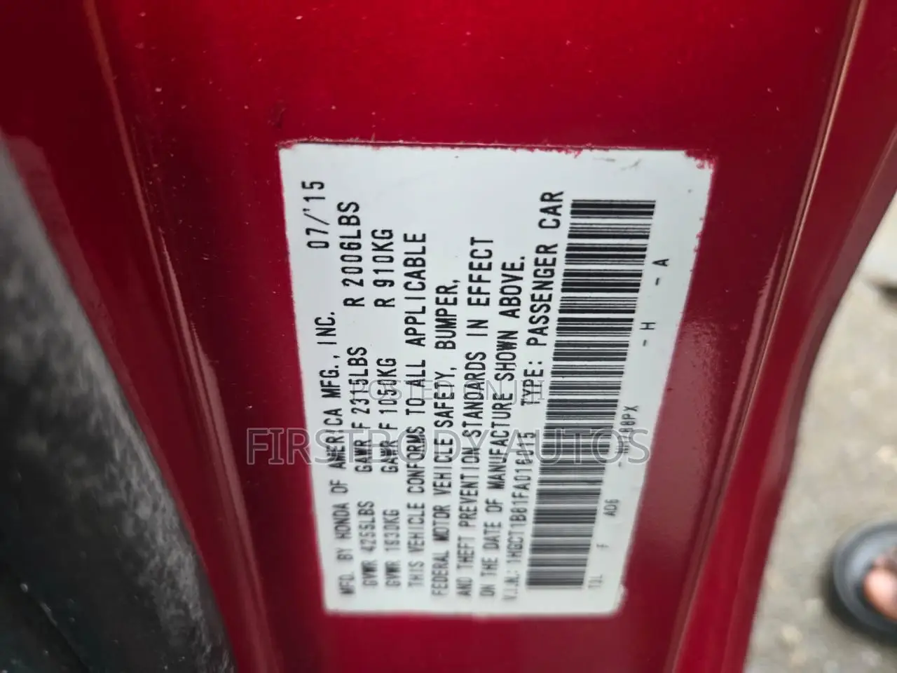 Honda Accord 2015 Red