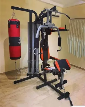 Three Multi Station Gym and Punching Bag and Sit Up Bench