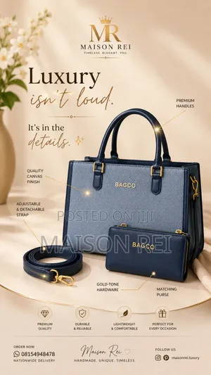 Premium BAGCO Women's Handbag With Purse Long Strap