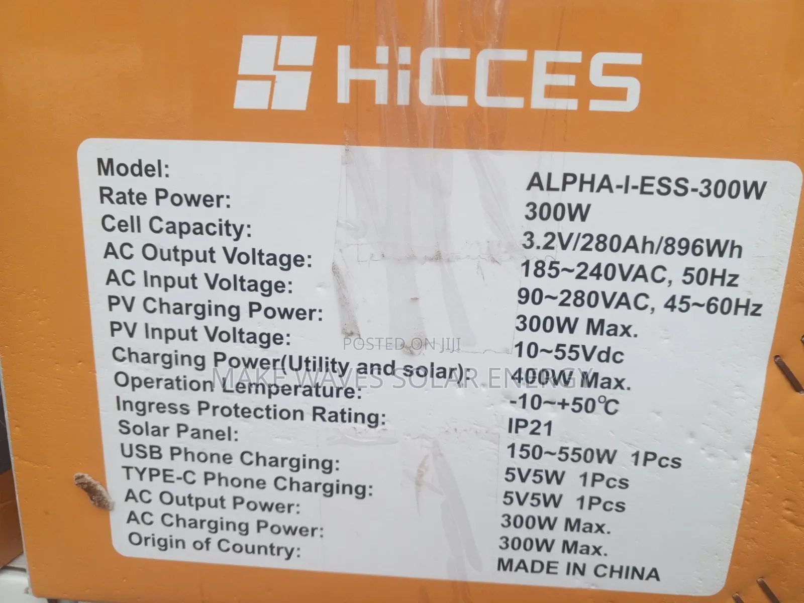 300 Watts Solar Generator HiCCES