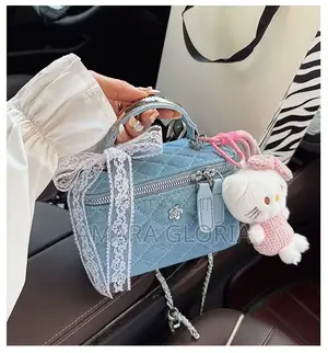 Denim Bag in Chanel Style, Small Handbag Box Bag for Women,