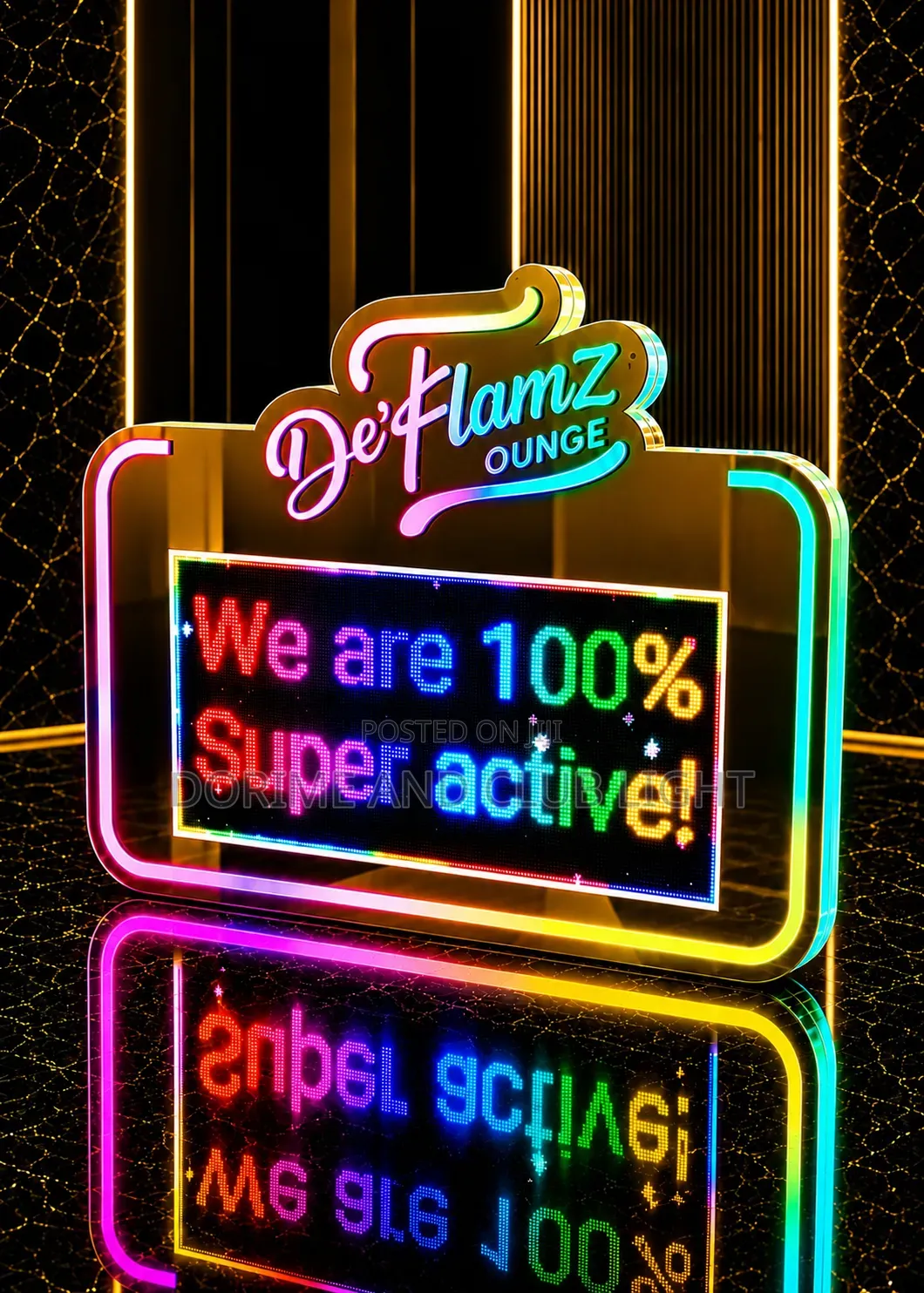 Digital Display Board Gold Design