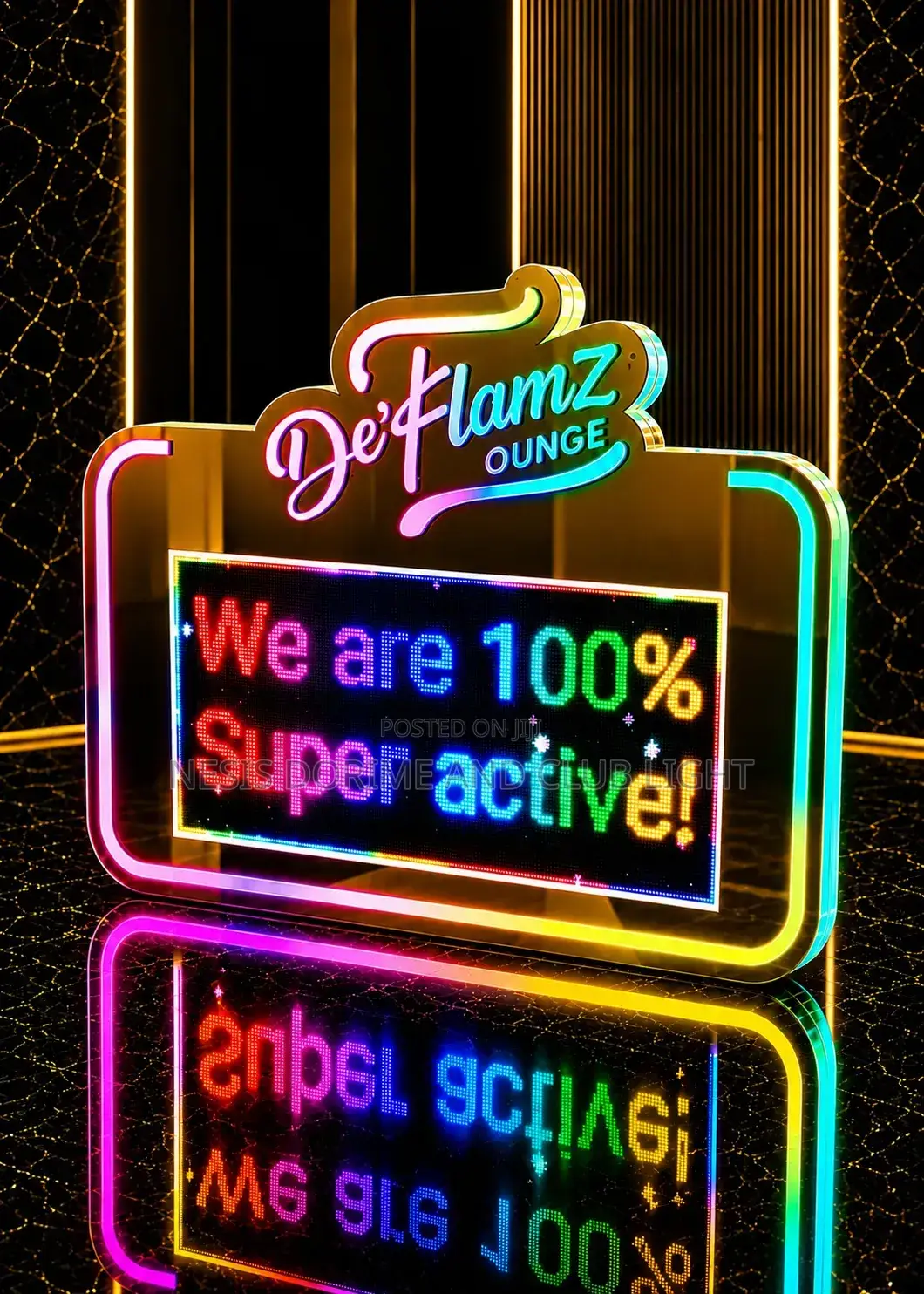 Digital Display Board Gold Design