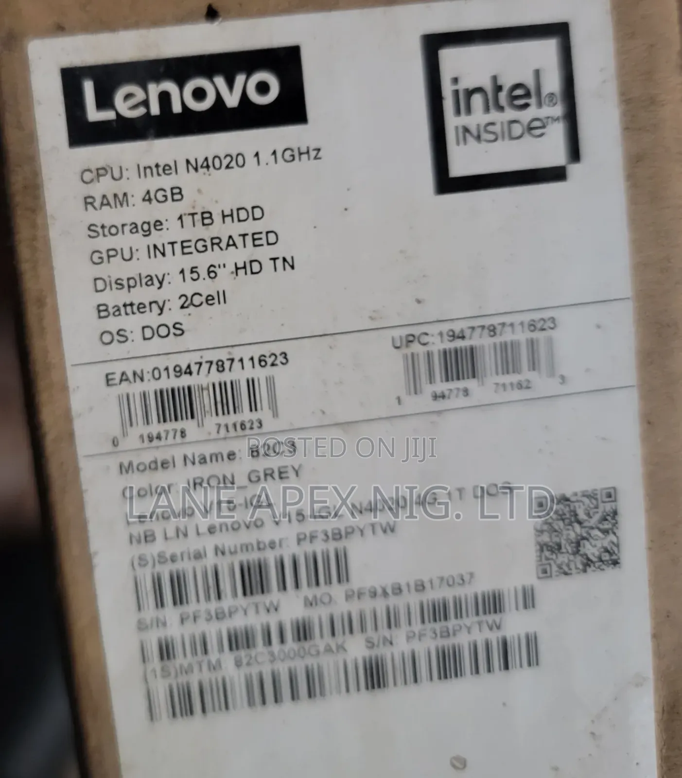 Laptop Lenovo V15 4GB Intel Celeron HDD 1T