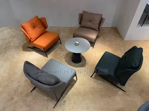 Modern Leather Lounge Chair – Wingback Style, Multiple Colors