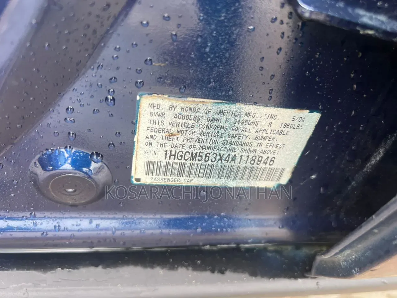 Honda Accord 2004 Blue