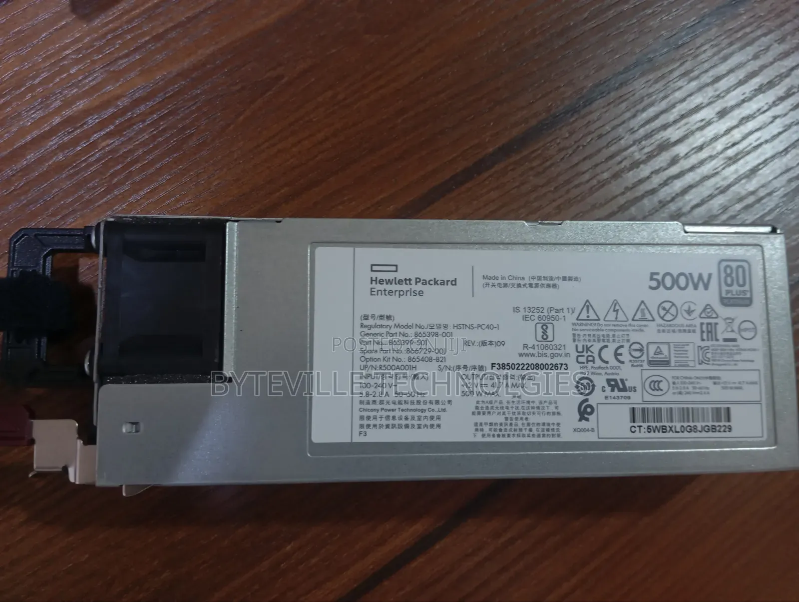 New HPE 500W 80 PLUS Platinum Hot Plug Power Supply (865408-B21)