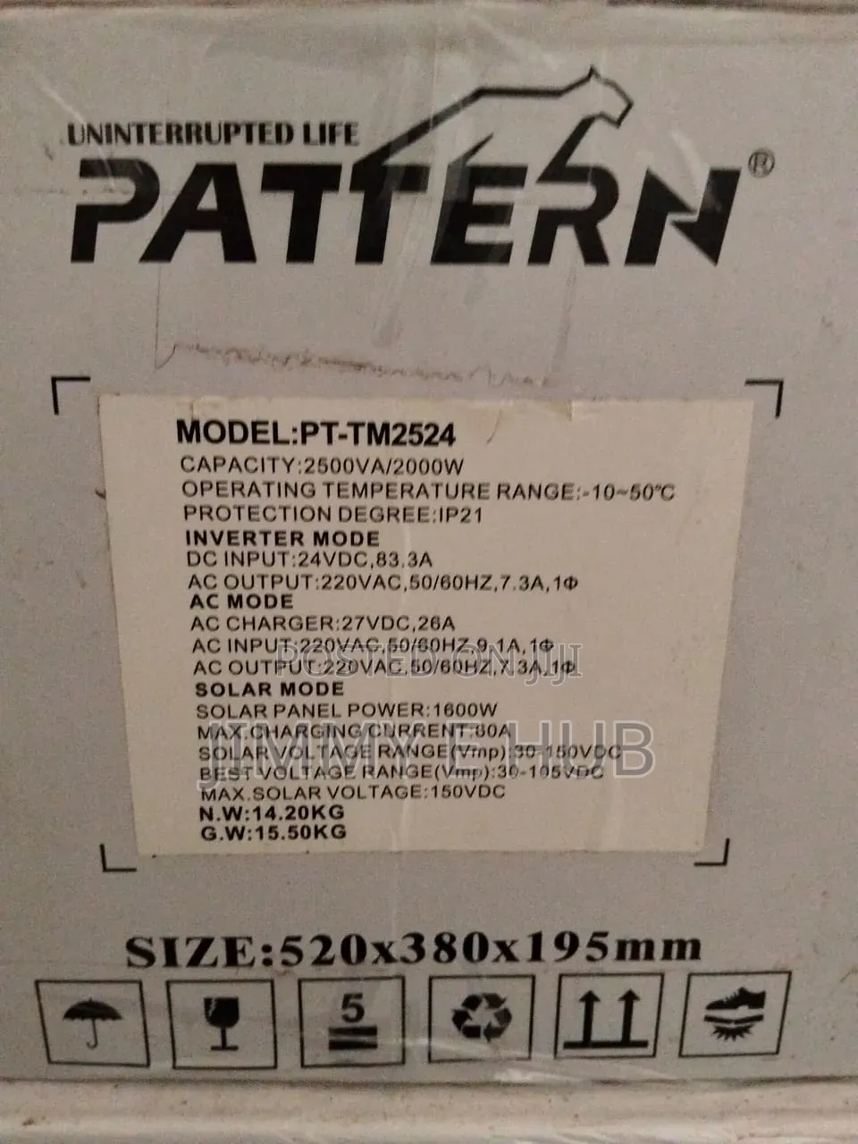 PATTERN 2.5KVA Transfomer Based Hybrid Inverter