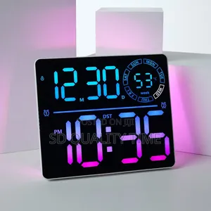 Led Digital Colorful Light Wall Clock