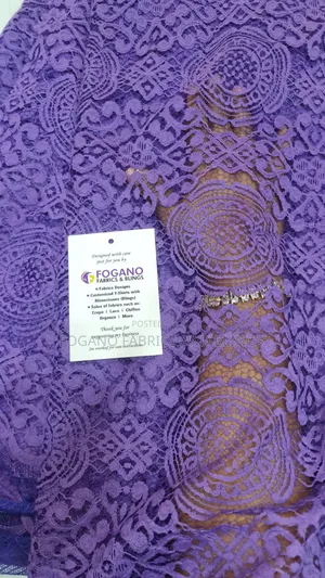 Purple Chàntily Net Lace Fabric