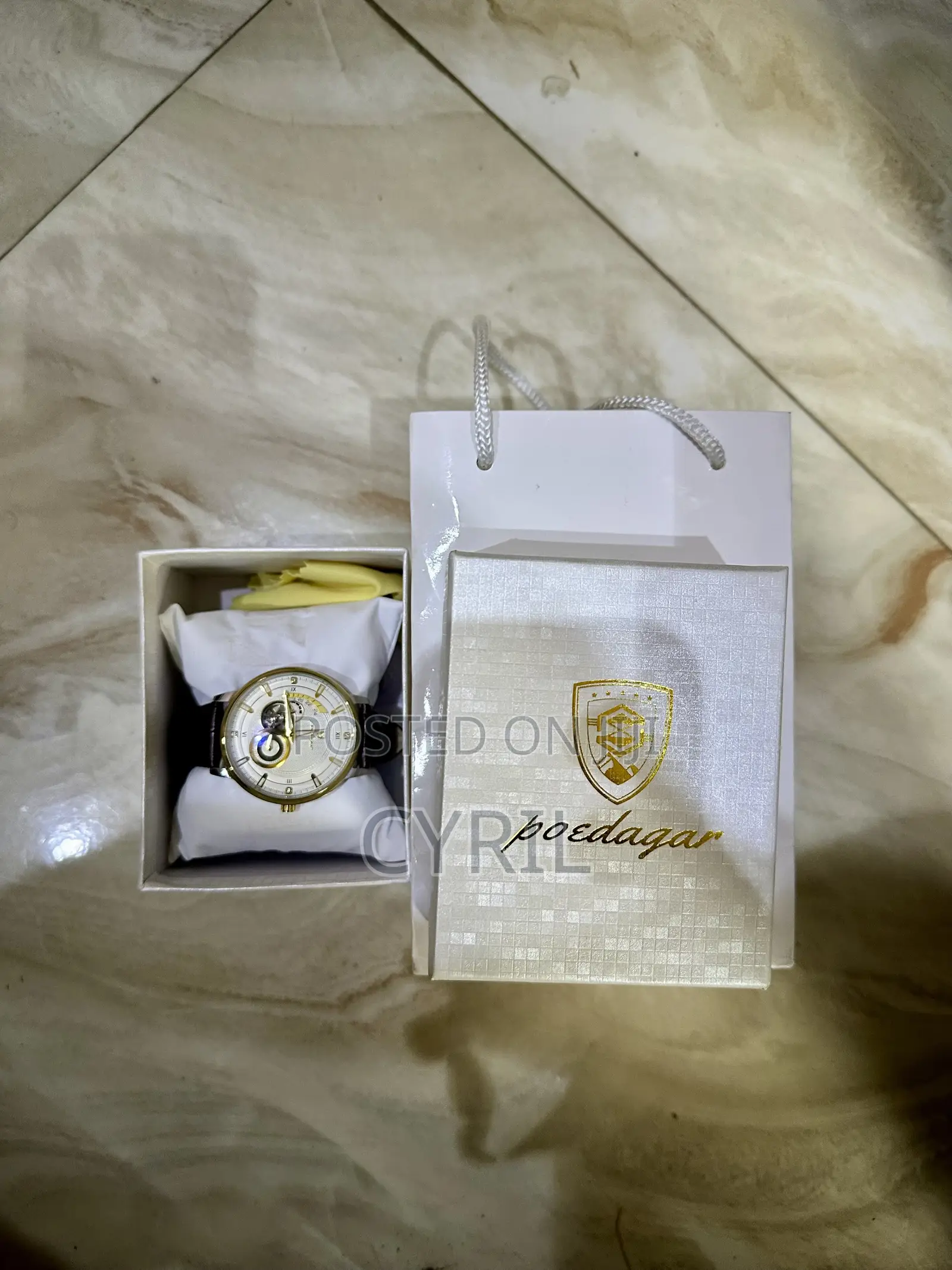 Poedagar Automatic Genuine Leather Watch