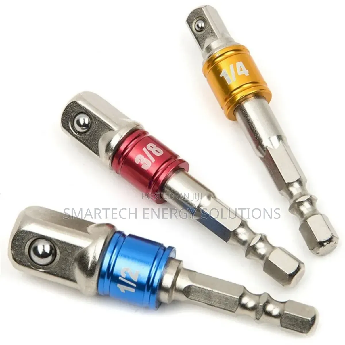 3 Pieces 1/4" 3/8" 1/2" Hex Shank Square Nut Driver Power Drill Bit