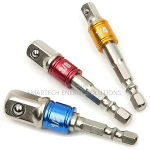 3 Pieces 1/4" 3/8" 1/2" Hex Shank Square Nut Driver Power Drill Bit