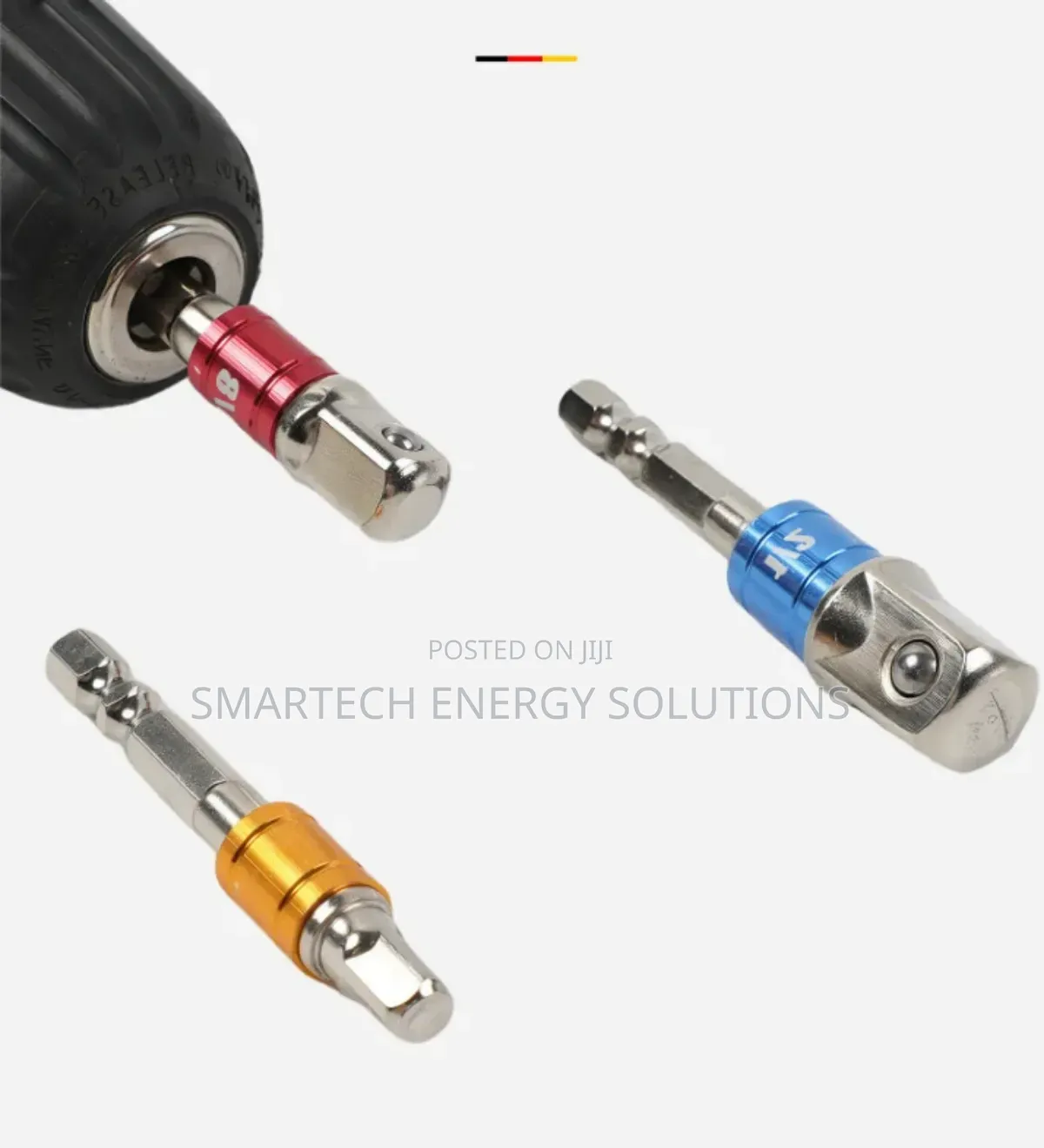3 Pieces 1/4" 3/8" 1/2" Hex Shank Square Nut Driver Power Drill Bit