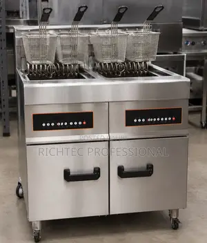 High Quality Commercial Flour Standing Double Tank Deep Fryer