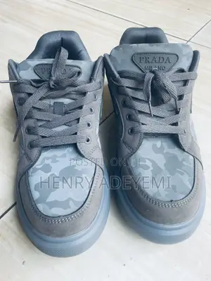 Almost New (Worn Twice) Camo Design Prada Sneakers for Urgent Sale.
