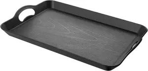 Plastic Serving Tray With Handle Black