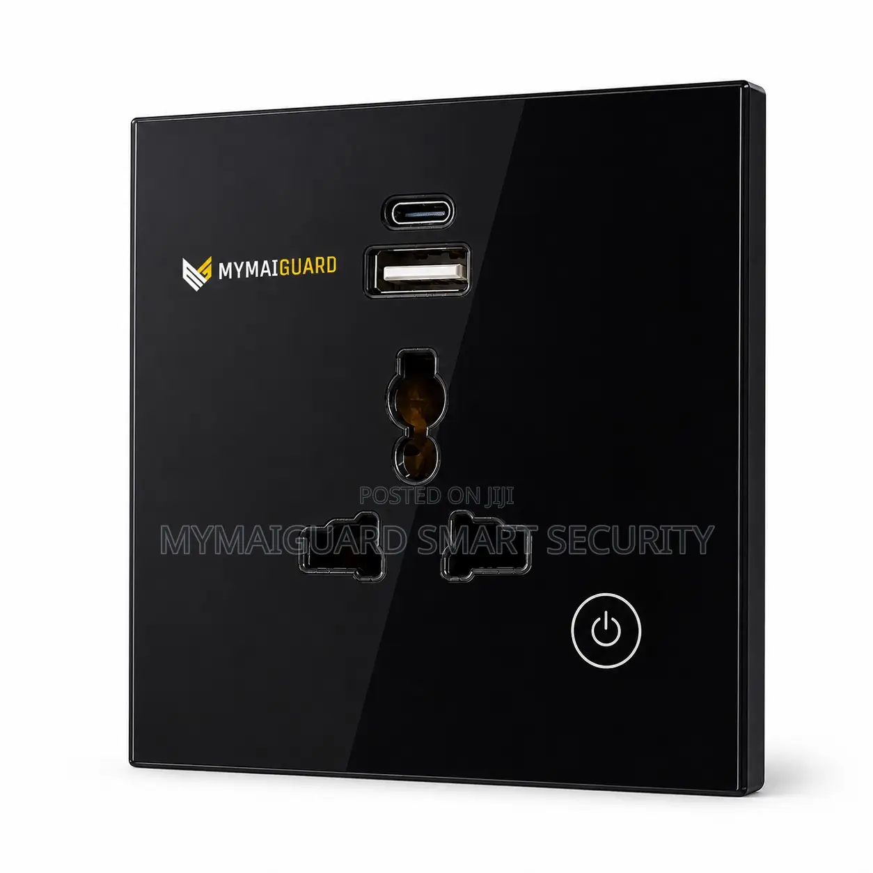 Smart Single Wall Socket (3in1) With Type C and USB (BLACK)