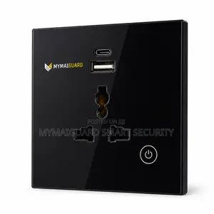 Smart Single Wall Socket (3in1) With Type C and USB (BLACK)